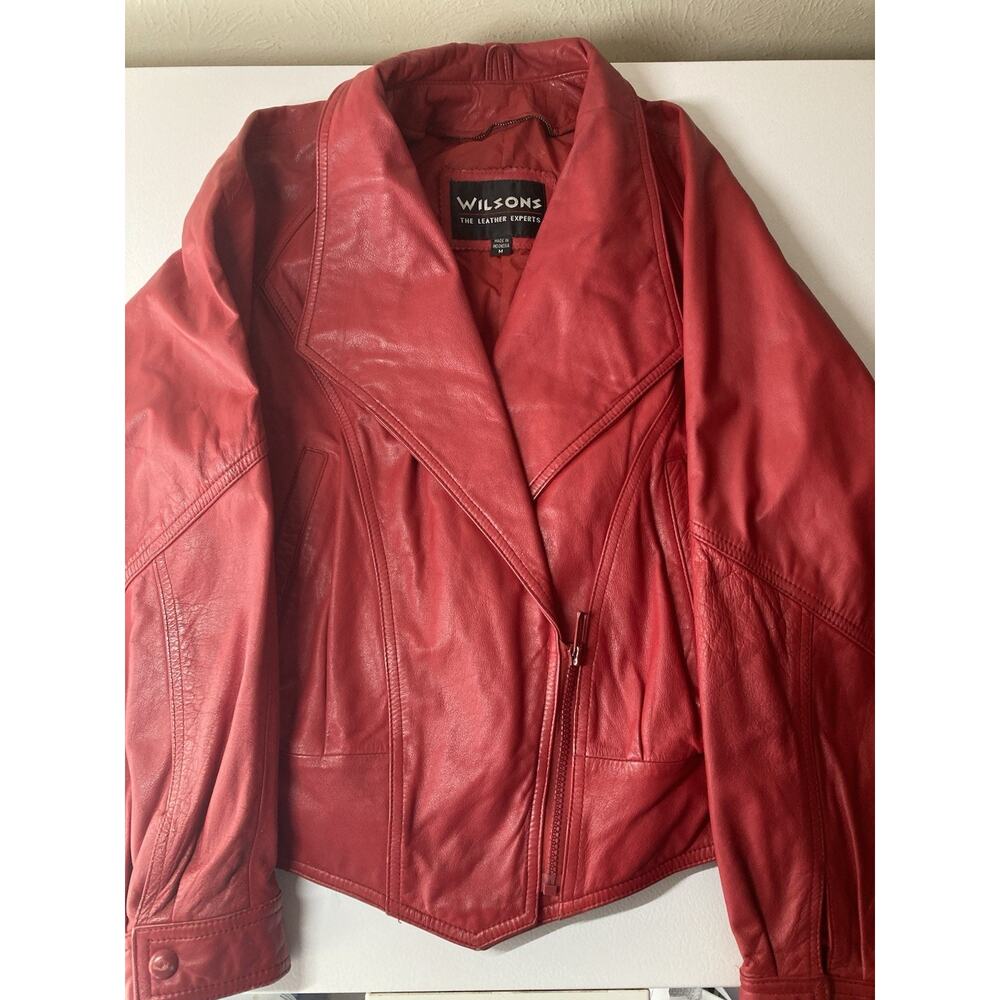 Vintage Wilsons Leather Jacket Red Medium